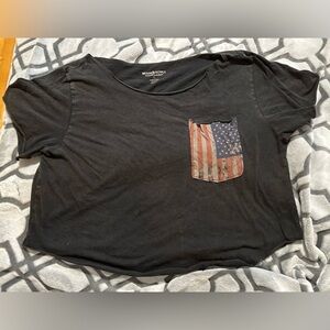 Denim & Supply Ralph Lauren Faded Black Cropped T-Shirt